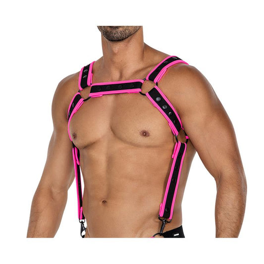 H4RNESS05 Chest Harness Neon HotPink One size