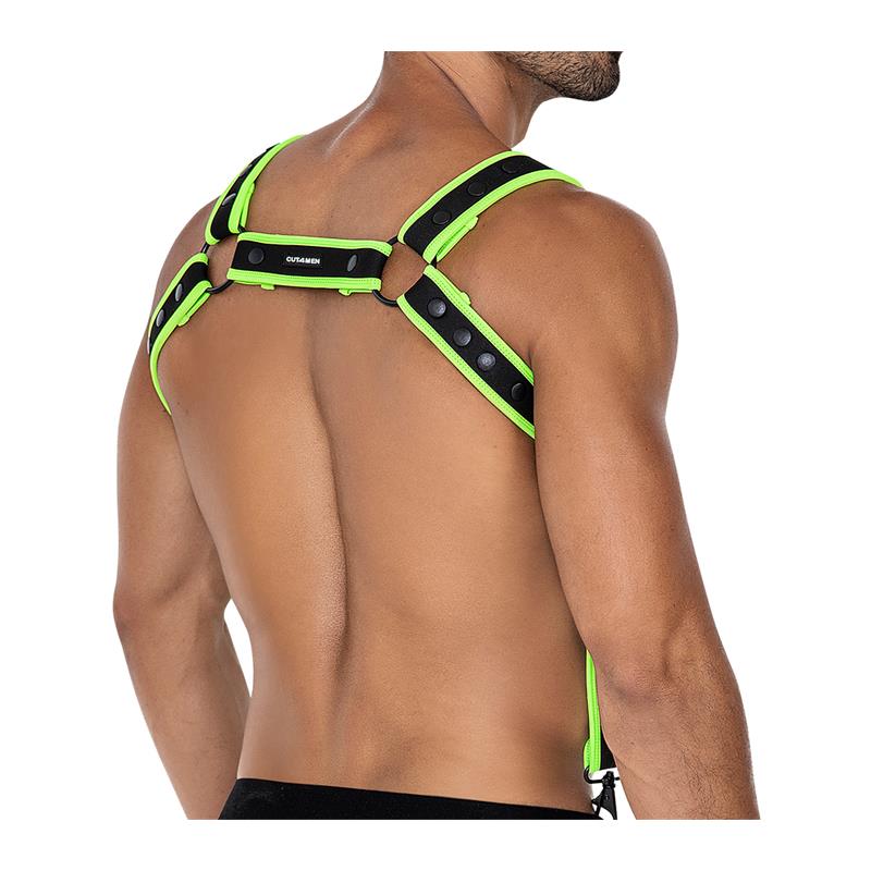 H4RNESS05 Chest Harness Neon Green One Size