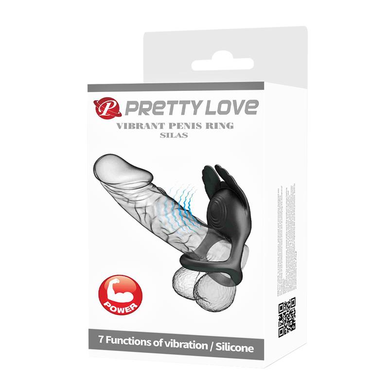 Silas Vibrating Penis Ring Black