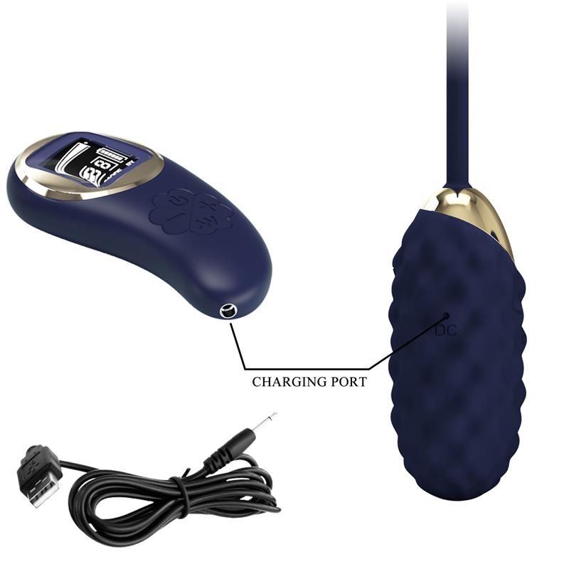 Vivian Vibrating Egg with Digital Screen Remote Control Blue