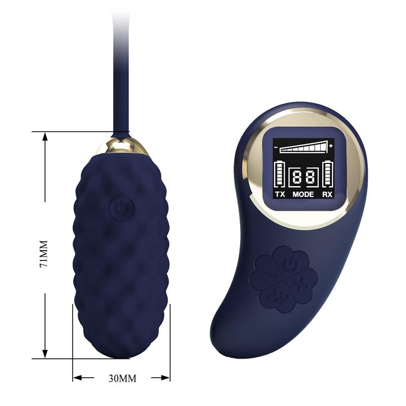 Vivian Vibrating Egg with Digital Screen Remote Control Blue