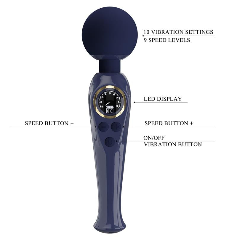 Skyler Massager Wand with Digital Screen Blue