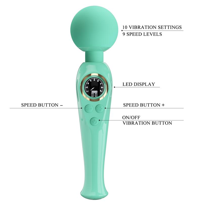 Skyler Massager Wand with Digital Screen Green