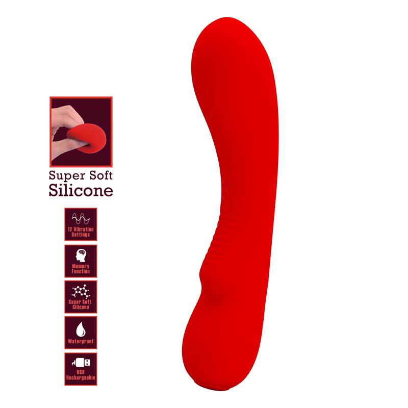 Prescott Vibrator USB Silicone Red