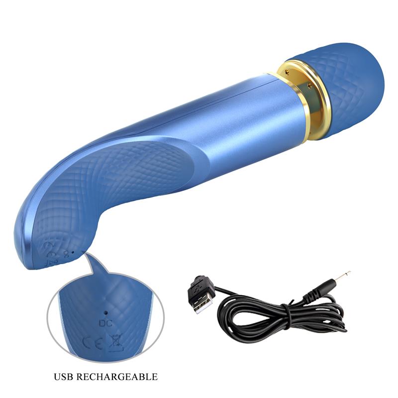 Vibrating Wand USB Silicone Blue