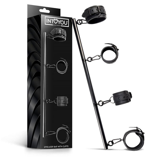 Detachable Rigid Spreader Bar and 4 Detachable Neoprene and Vegan Leather Cuffs