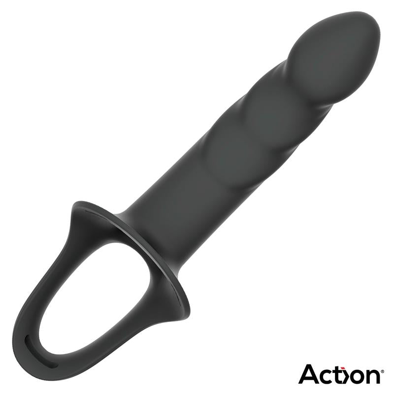 Strap On with Hollow Dildo Premium Silicone Size S Black