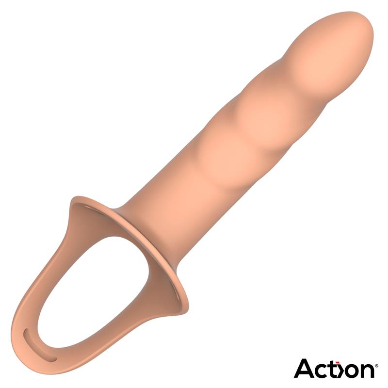 Strap On with Hollow Dildo Premium Silicone Size L Flesh