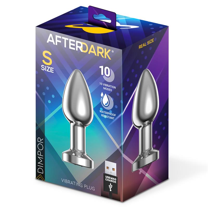 Dimpor Chrome Anal Plug with Vibration and Magnetic USB Size S