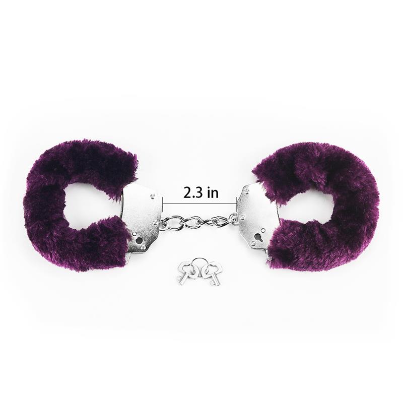 Furry Metal Handcuffs Purple