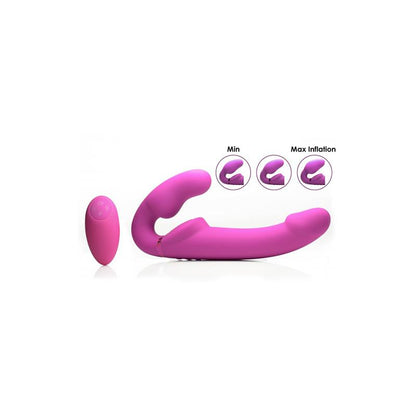 Inflatable Strapless Strap on Inflatable Function with Remote Control Pink