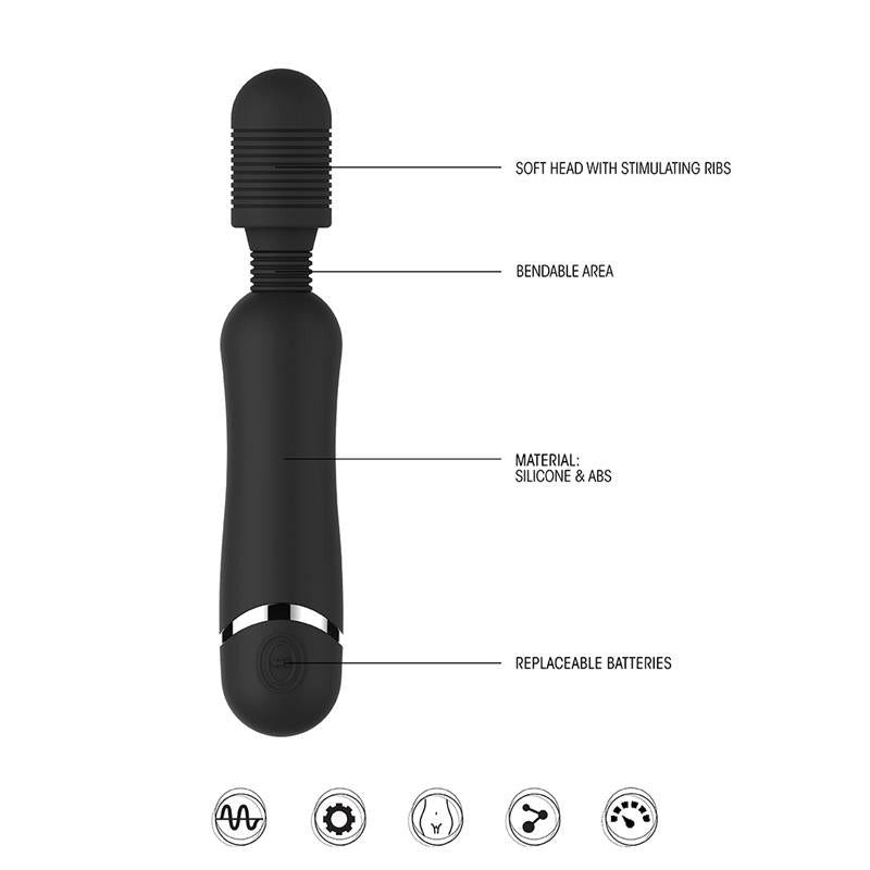 Silicone Massage Wand Black