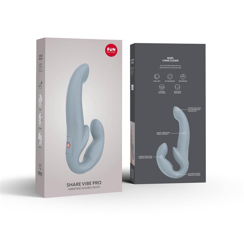 Share Vibe Pro Double Vibrator Cool Grey