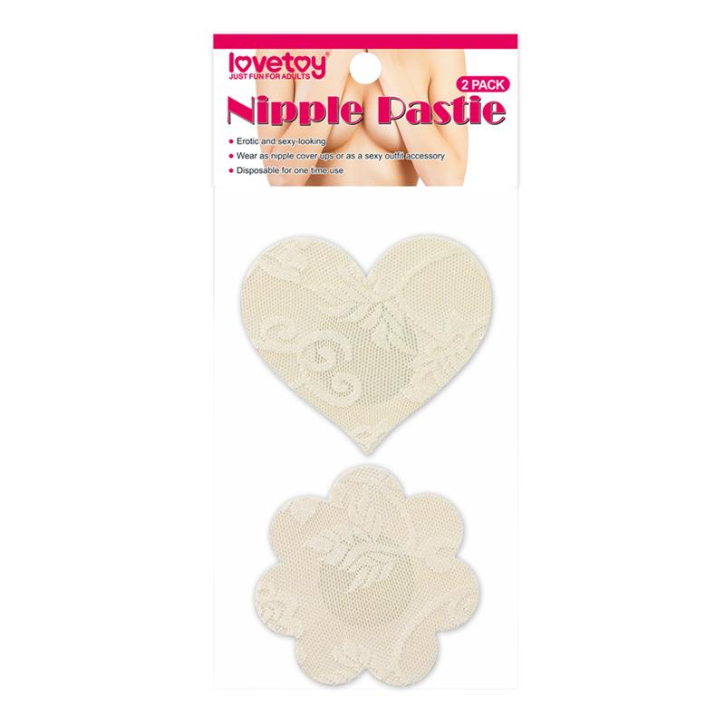 Pack Nipple Covers Flower and Heart Beige