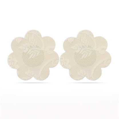 Pack Nipple Covers Flower and Heart Beige