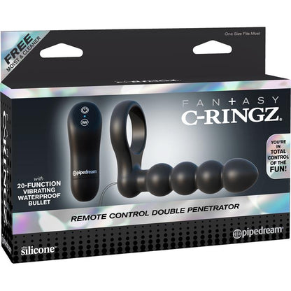 Fantasy C Ringz Remote Control Double Penetrator Black