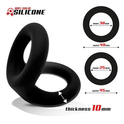 Solid Silicone Double Penis Ring 25 3 cm