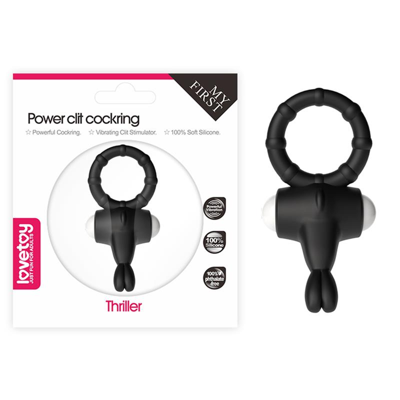 Vibrating Cockring Power Clit Black