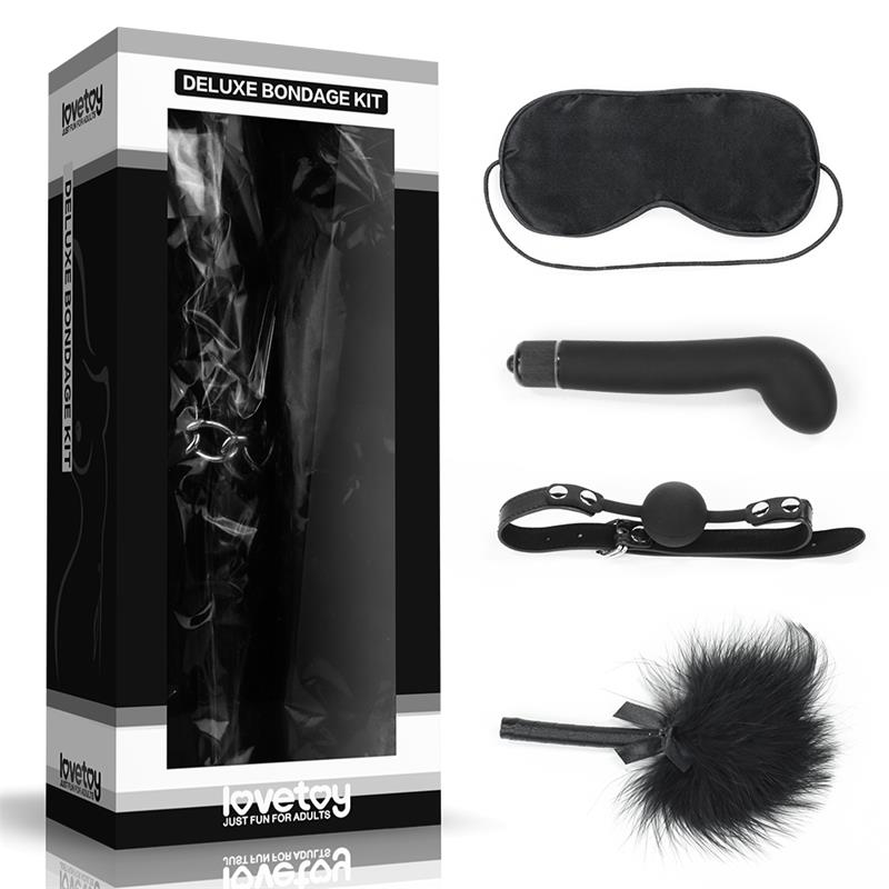 Bondage Kit Deluxe with Vibrator Black