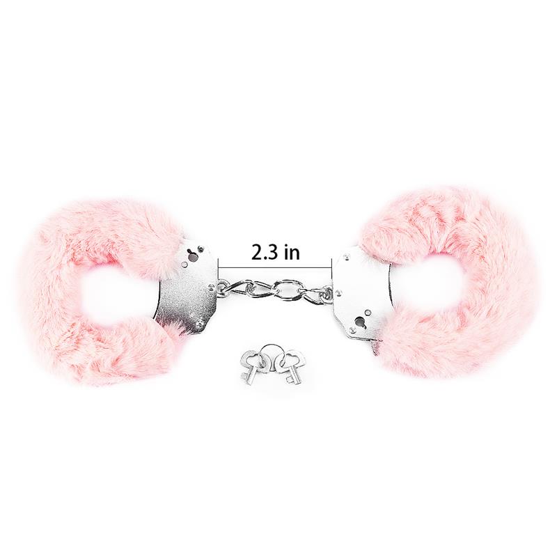 Furry Metal Handcuffs Pink