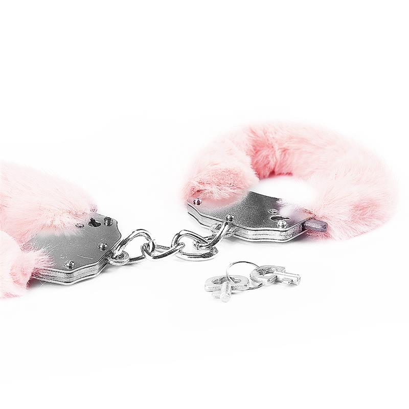 Furry Metal Handcuffs Pink