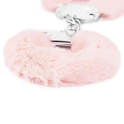 Furry Metal Handcuffs Pink