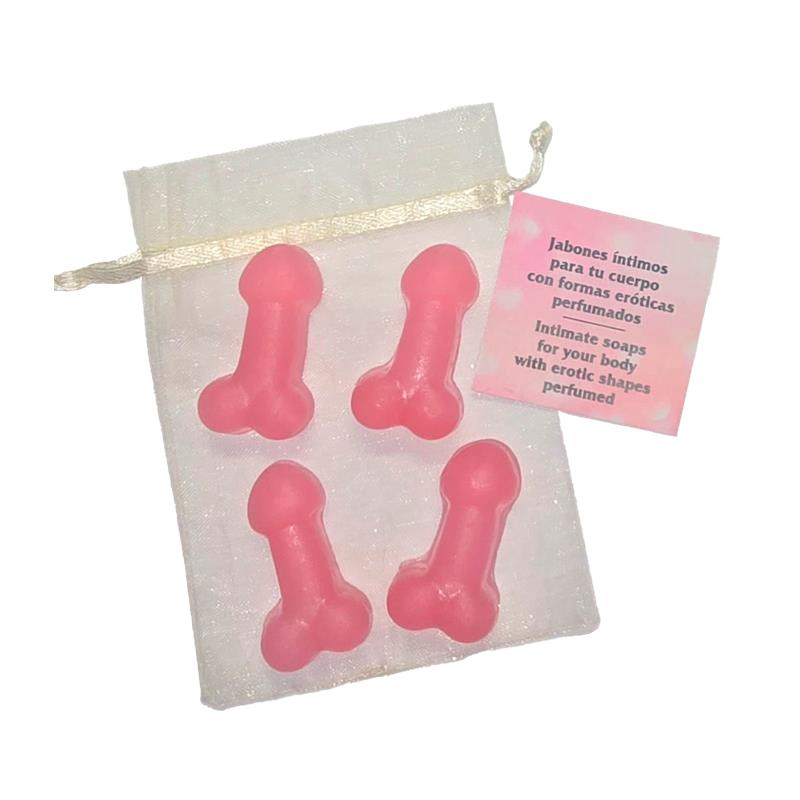 Set of 4 Penis Shaped Mini Soaps Scented