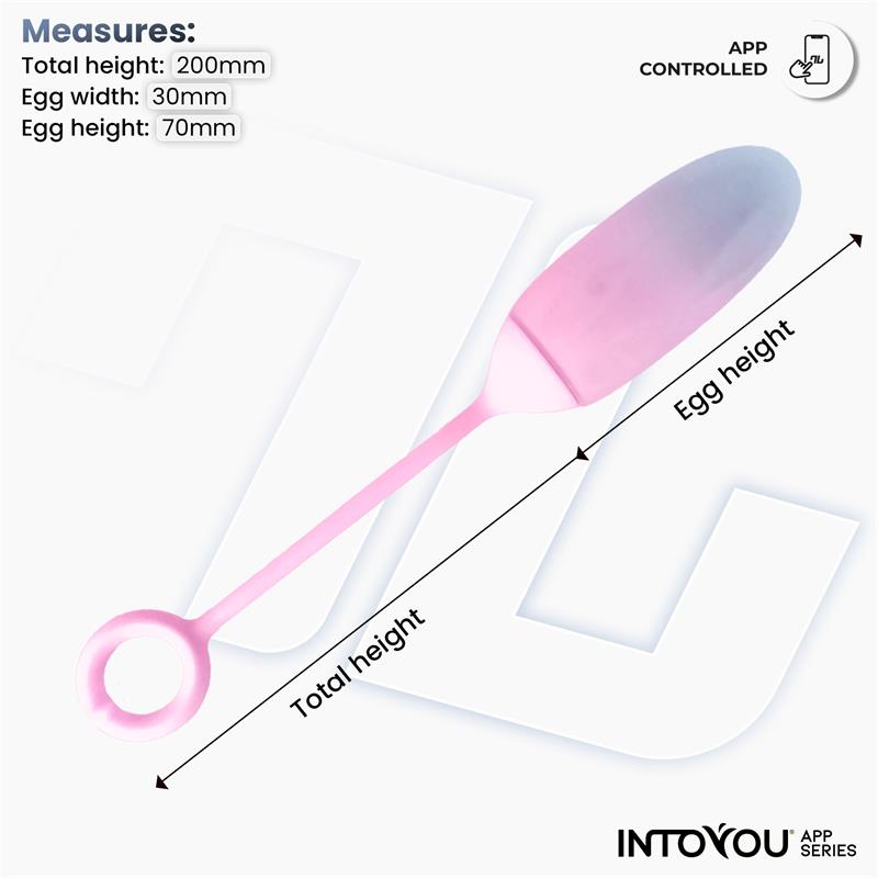 Vibrating Egg with APP Double Layer Silicone Blue Pink