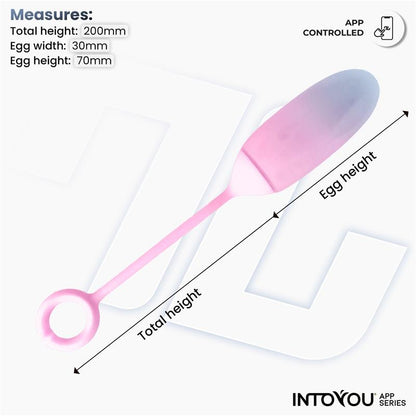 Vibrating Egg with APP Double Layer Silicone Blue Pink