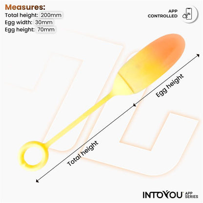 Vibrating Egg con APP Double Layer Silicone Yellow Orange