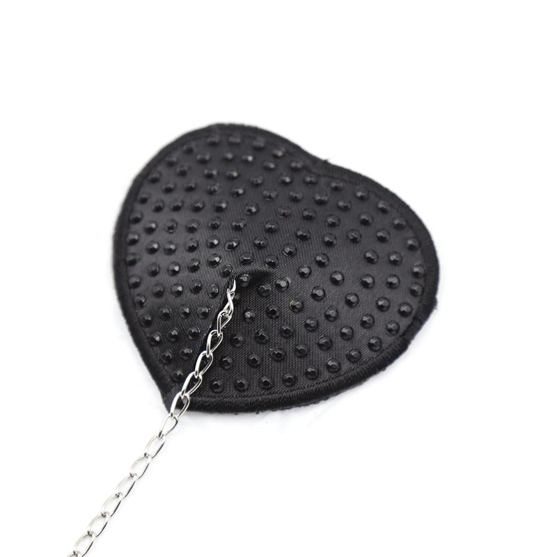 Nipple Covers with Metal Chain Black