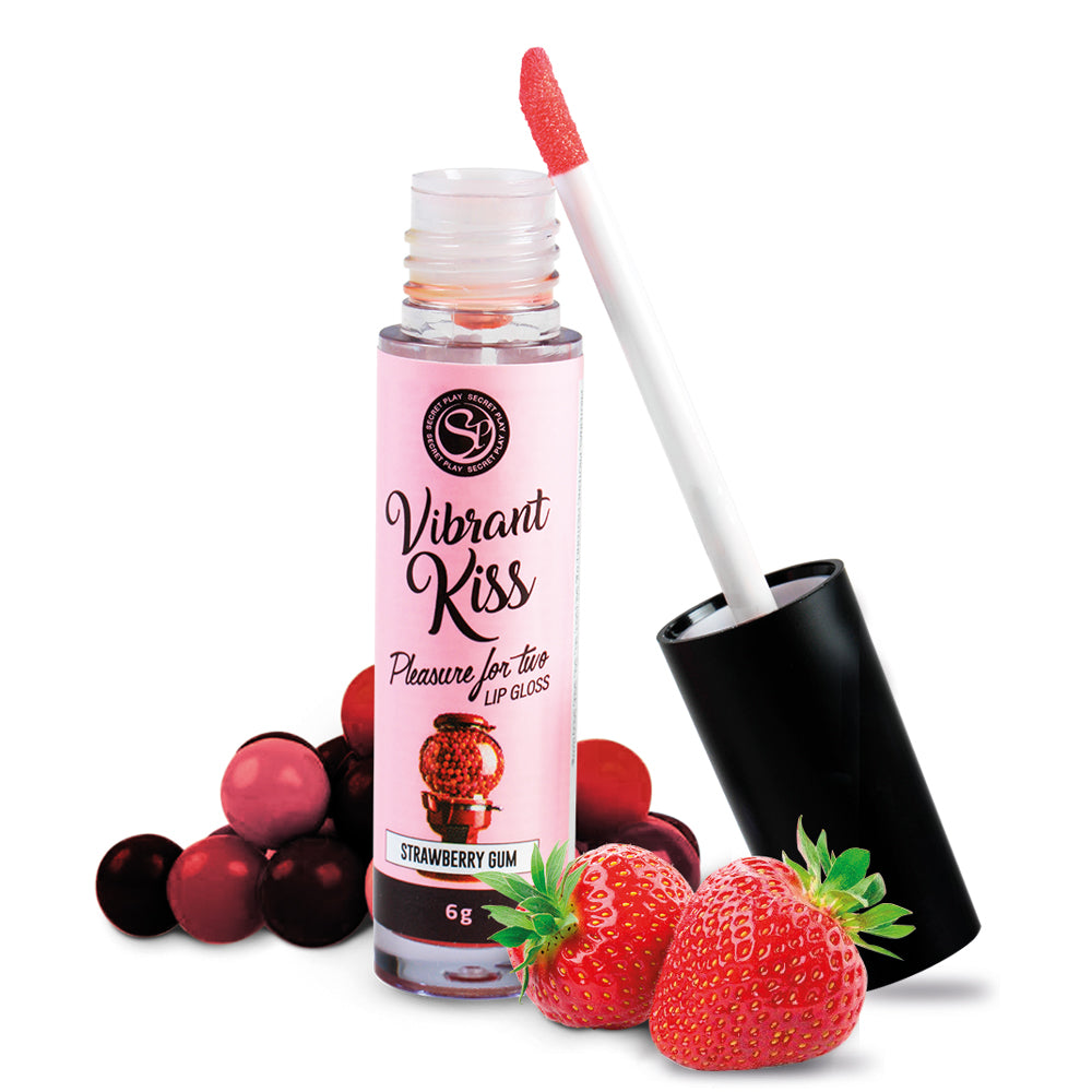 Stimulacijski Lip Gloss Vibrant Kiss - Strawberry Gum, 6 g